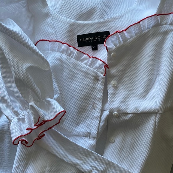 New Behida Dolić Ozzie Dress XS White with Red - Picture 5 of 6